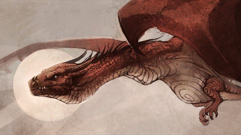 Red Dragon in Flight — Brown