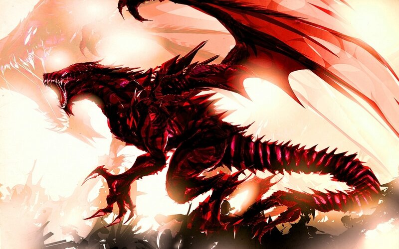 Red Dragon in Flight — Dramatic
