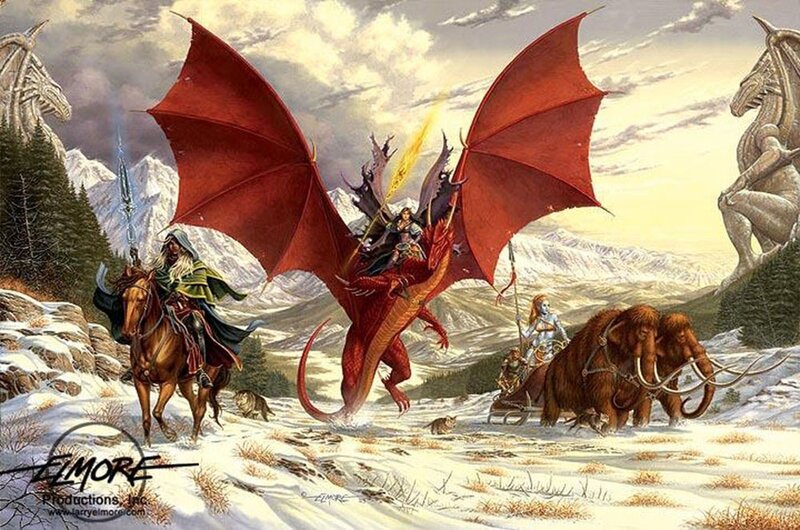 Red Dragon in Snow — Dramatic, Winter