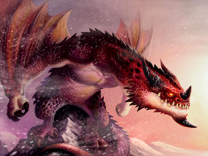 Red Dragon in Snow