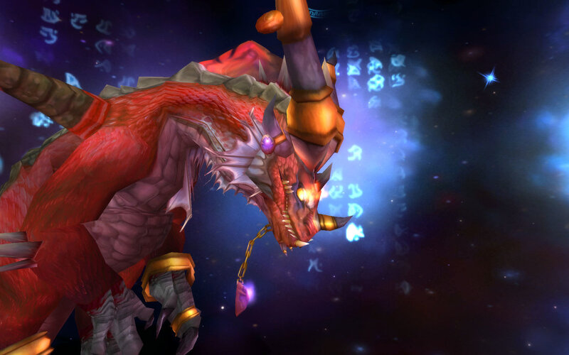 Red Dragon in Space — Dramatic, Night