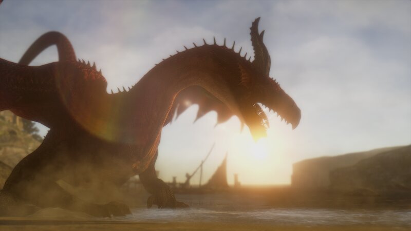 Red Dragon in Water — Brown