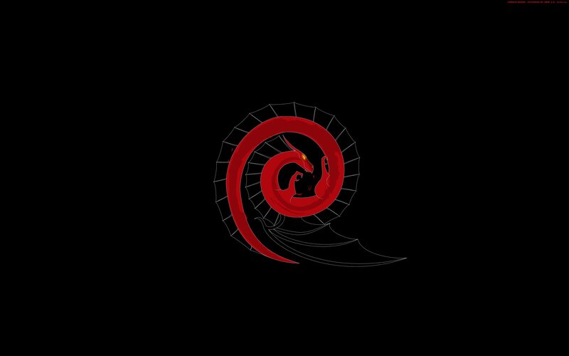 Red Dragon Logo — Black, Minimalist, Digital Art