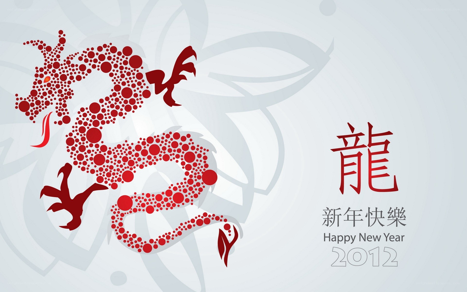 Red dragon new year card