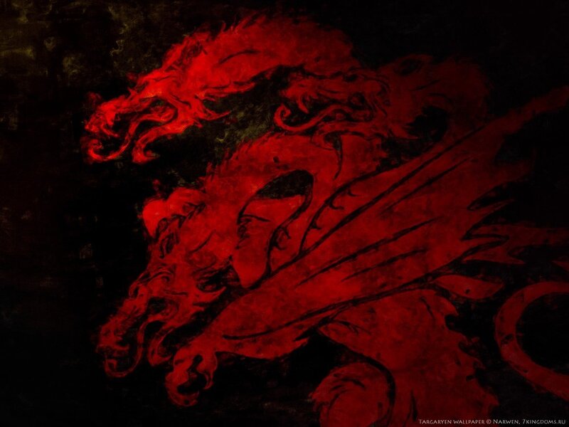 Red Dragon on Black — Dramatic, Digital Art
