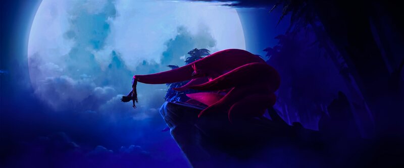 Red Dragon on Cliff — Blue