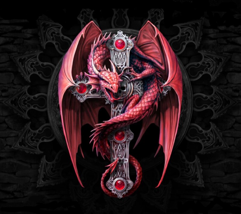 Red Dragon on Cross