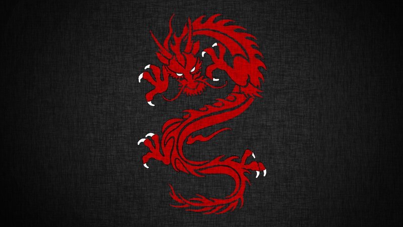 red dragon on dark background