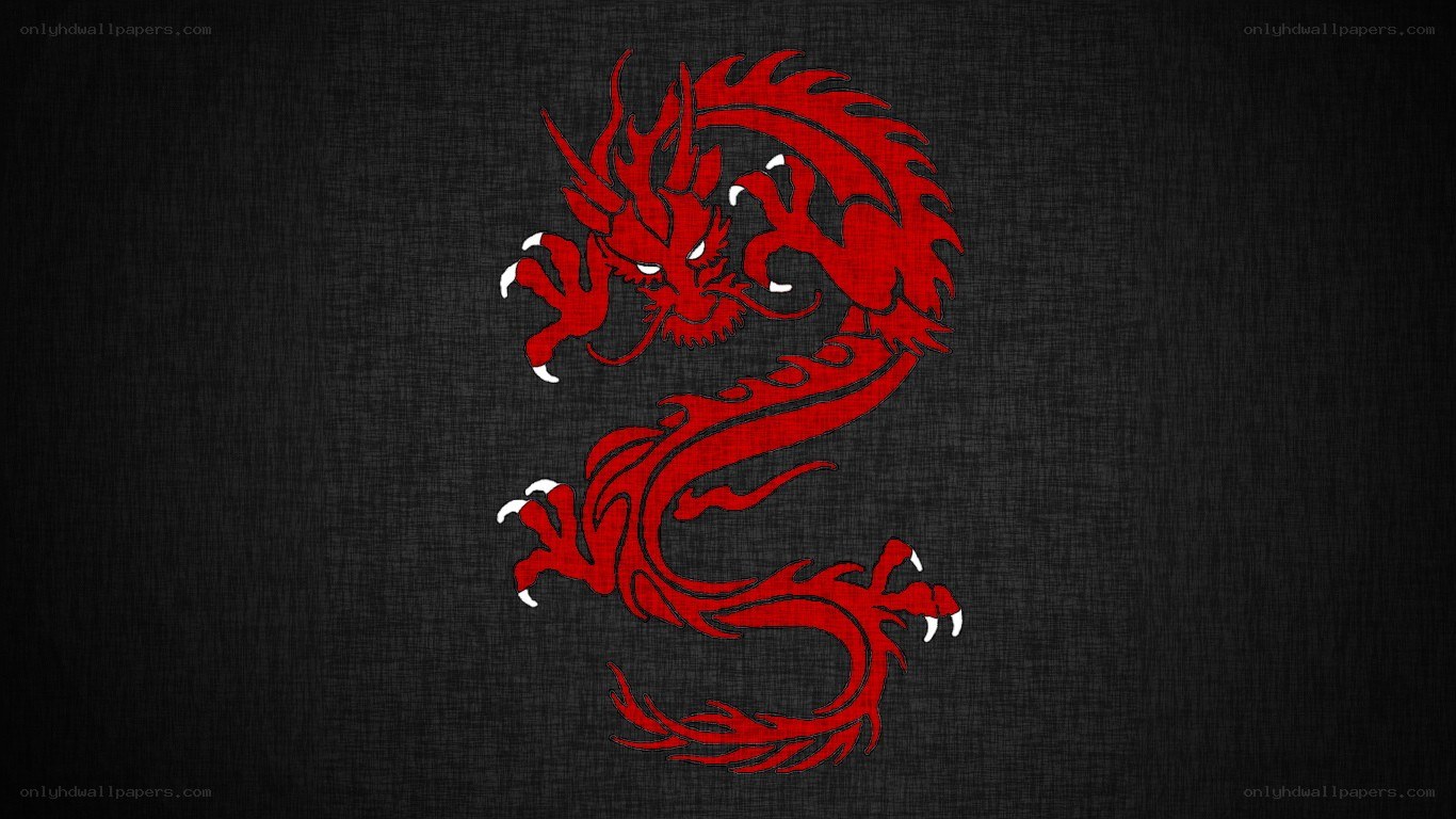 red dragon on dark background