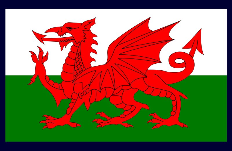 Red Dragon on Flag — Symbolic