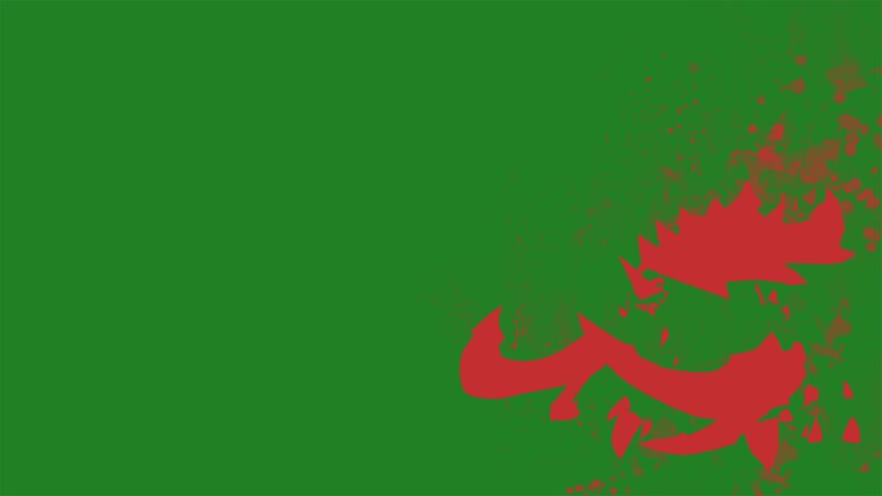 red dragon on green background