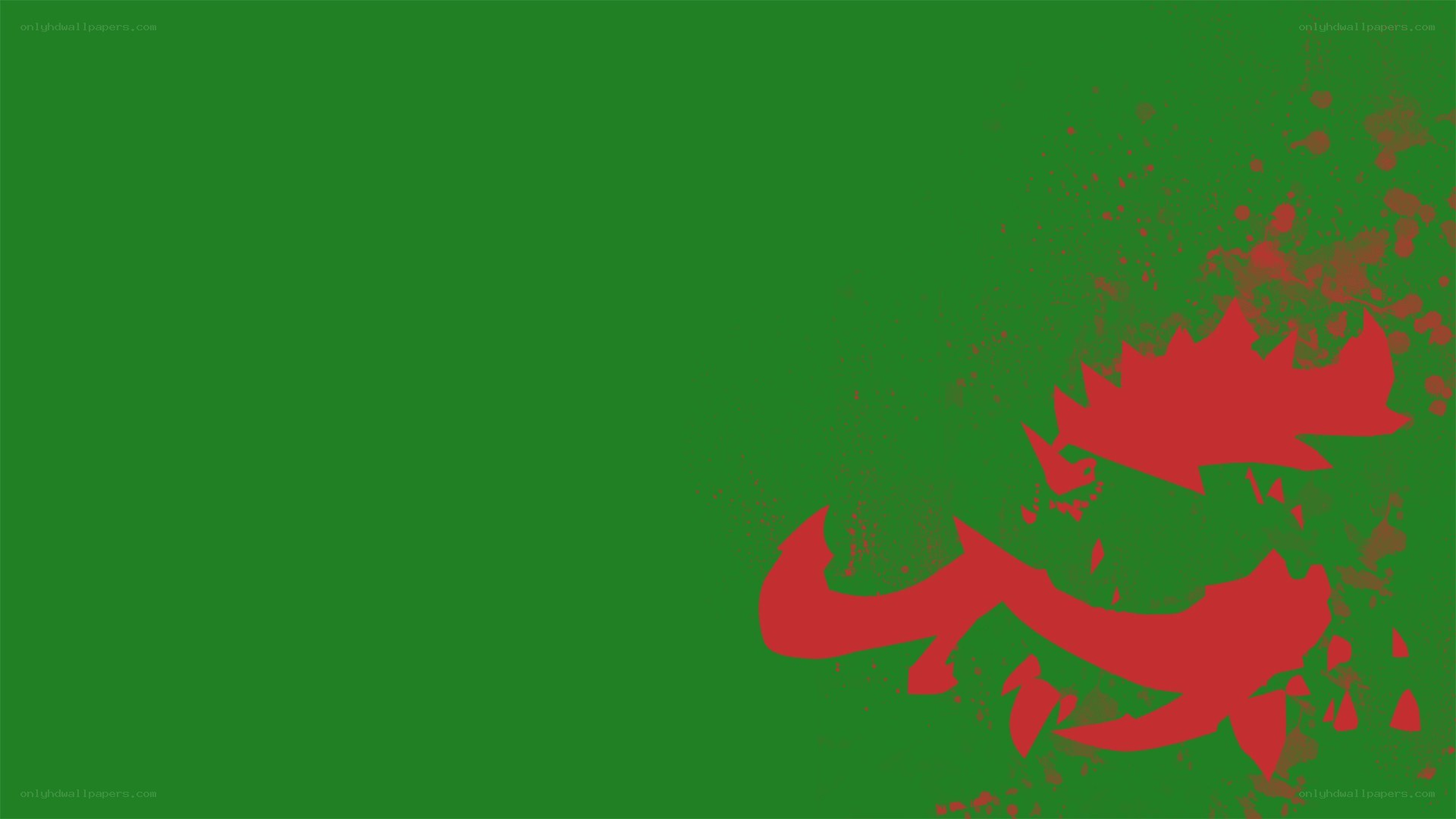 red dragon on green background