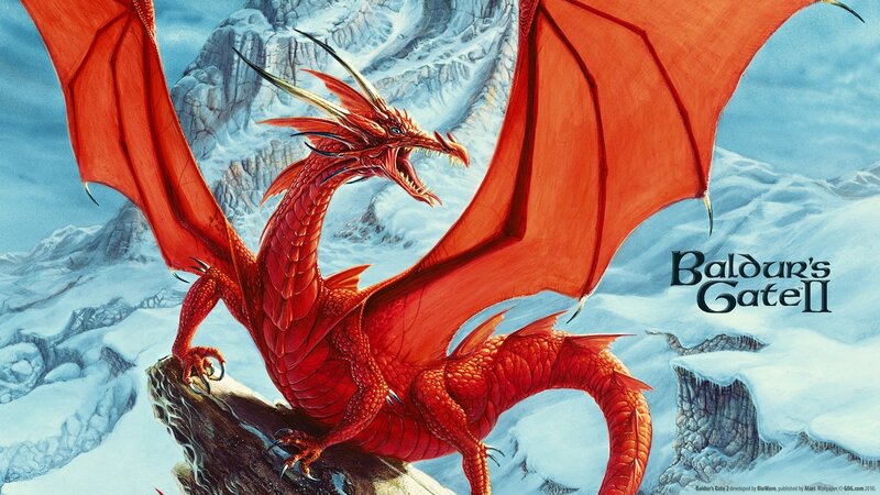 Red Dragon on Mountain — Dramatic
