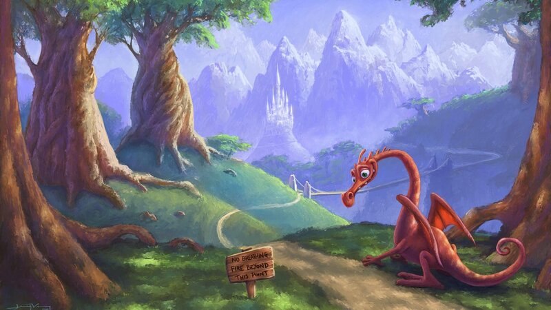 Red Dragon on Path