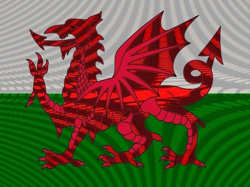 Red dragon on Welsh flag