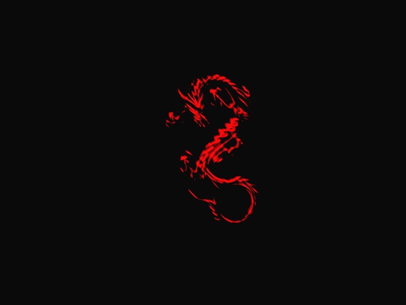 Red dragon silhouette