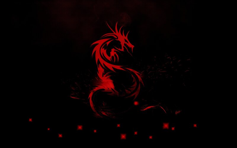 Red dragon silhouette art