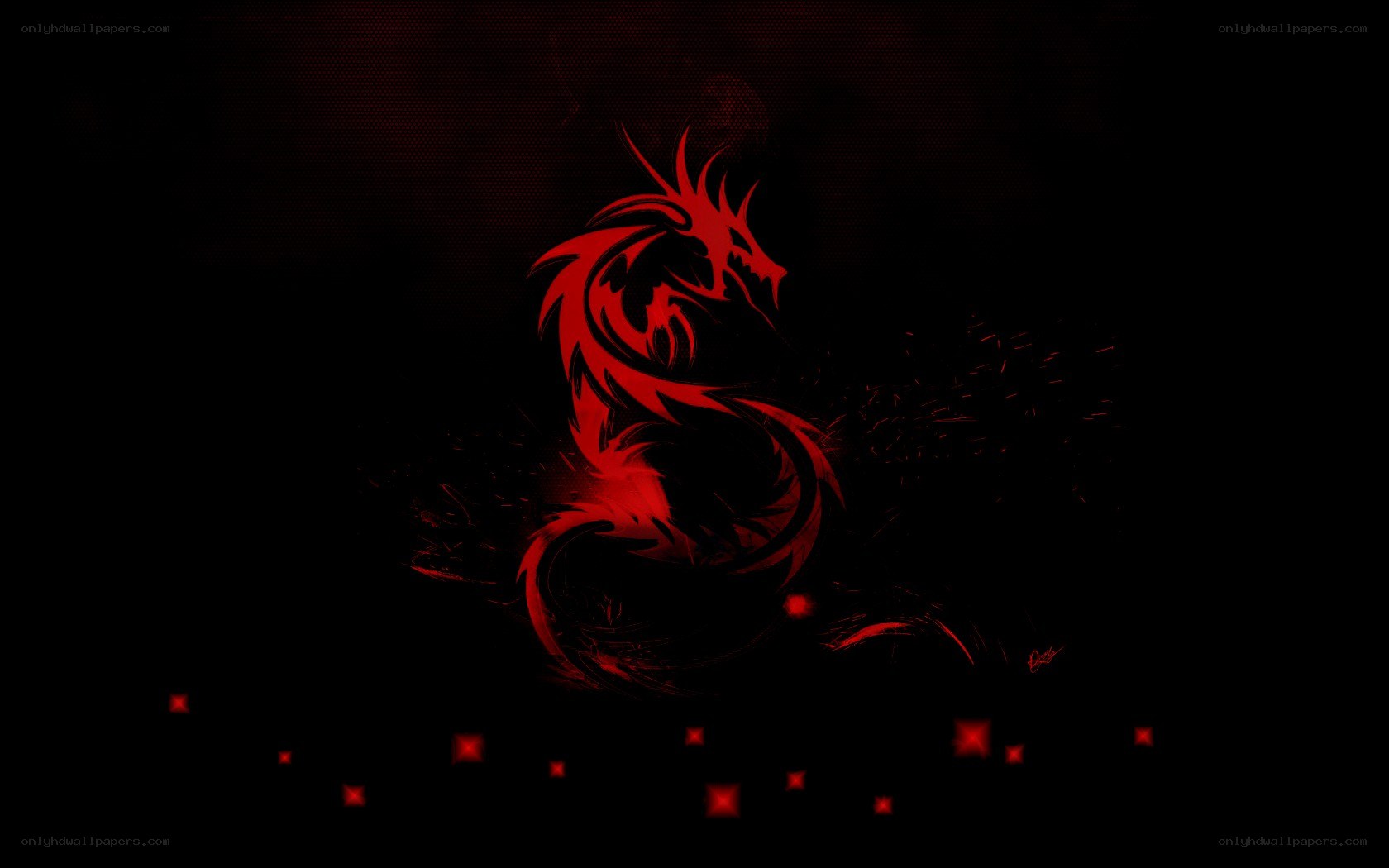 Red dragon silhouette art