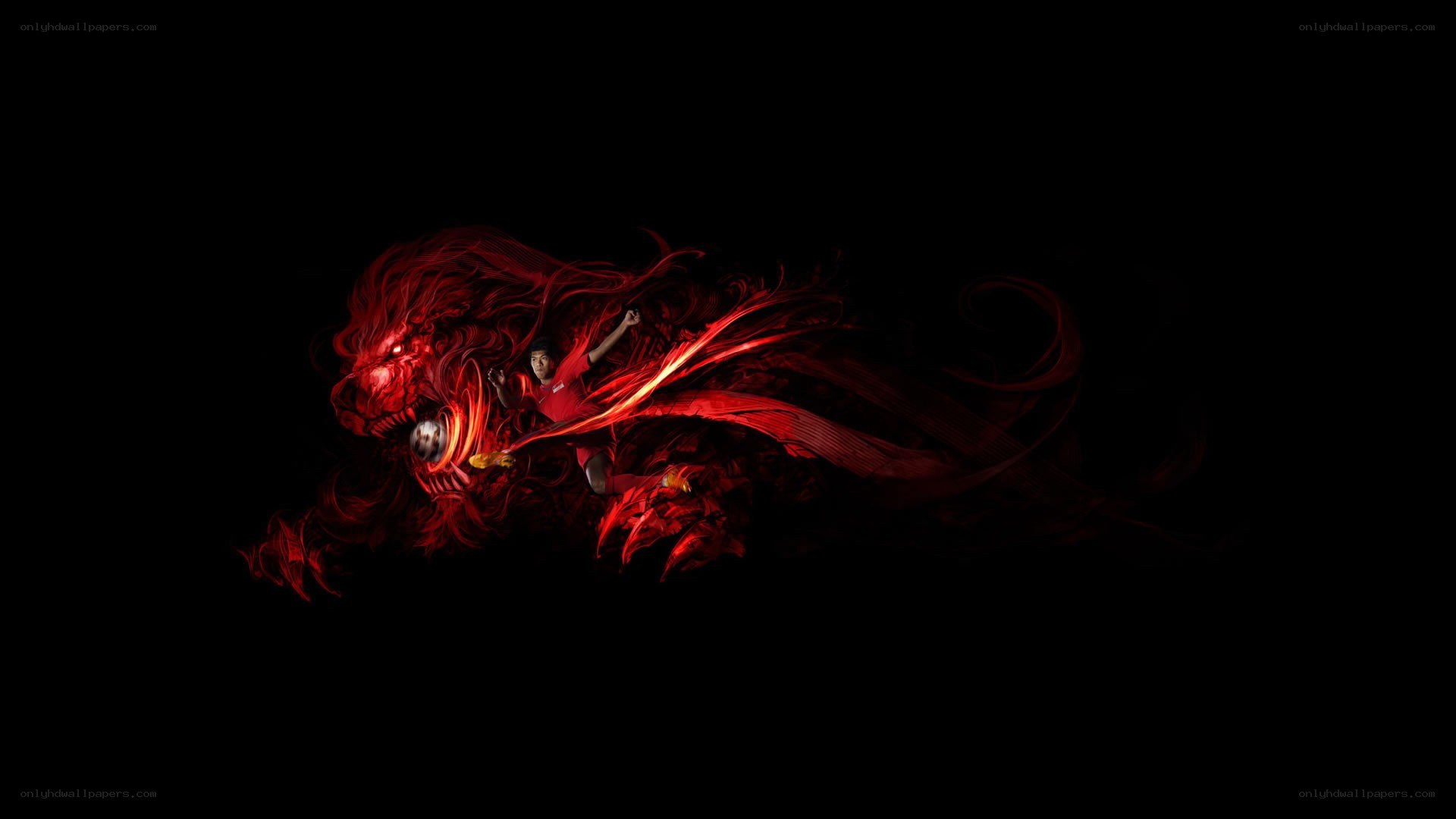 red dragon soccer player