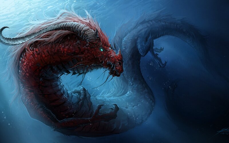 Red Dragon Underwater — Blue