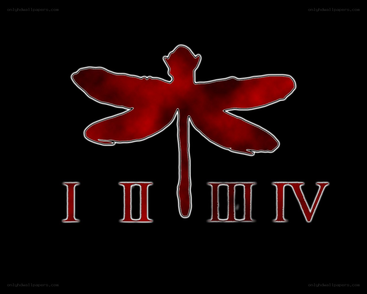 Red dragonfly logo with Roman numerals