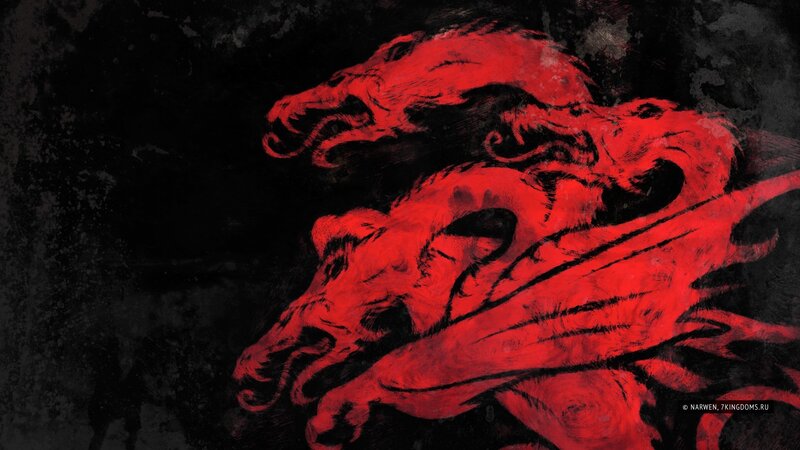 Red Dragons on Black