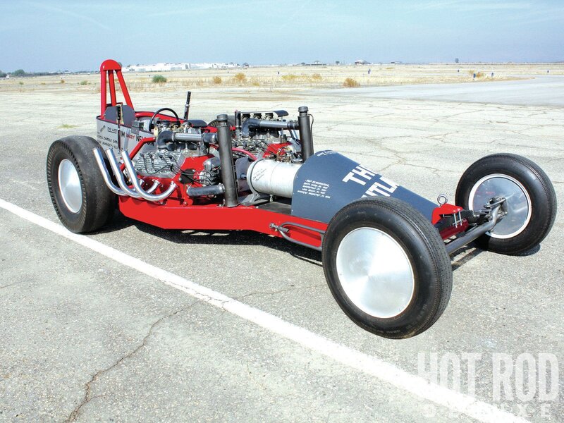 Red Dragster Car — Open