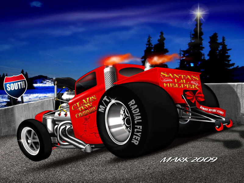 Red Dragster Car