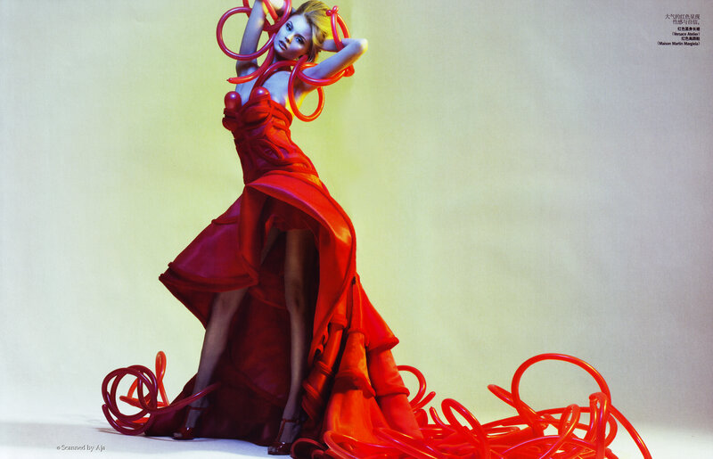 Red dress fashion shoot