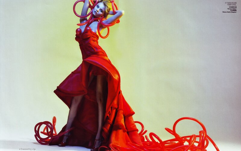 Red dress fashion shoot