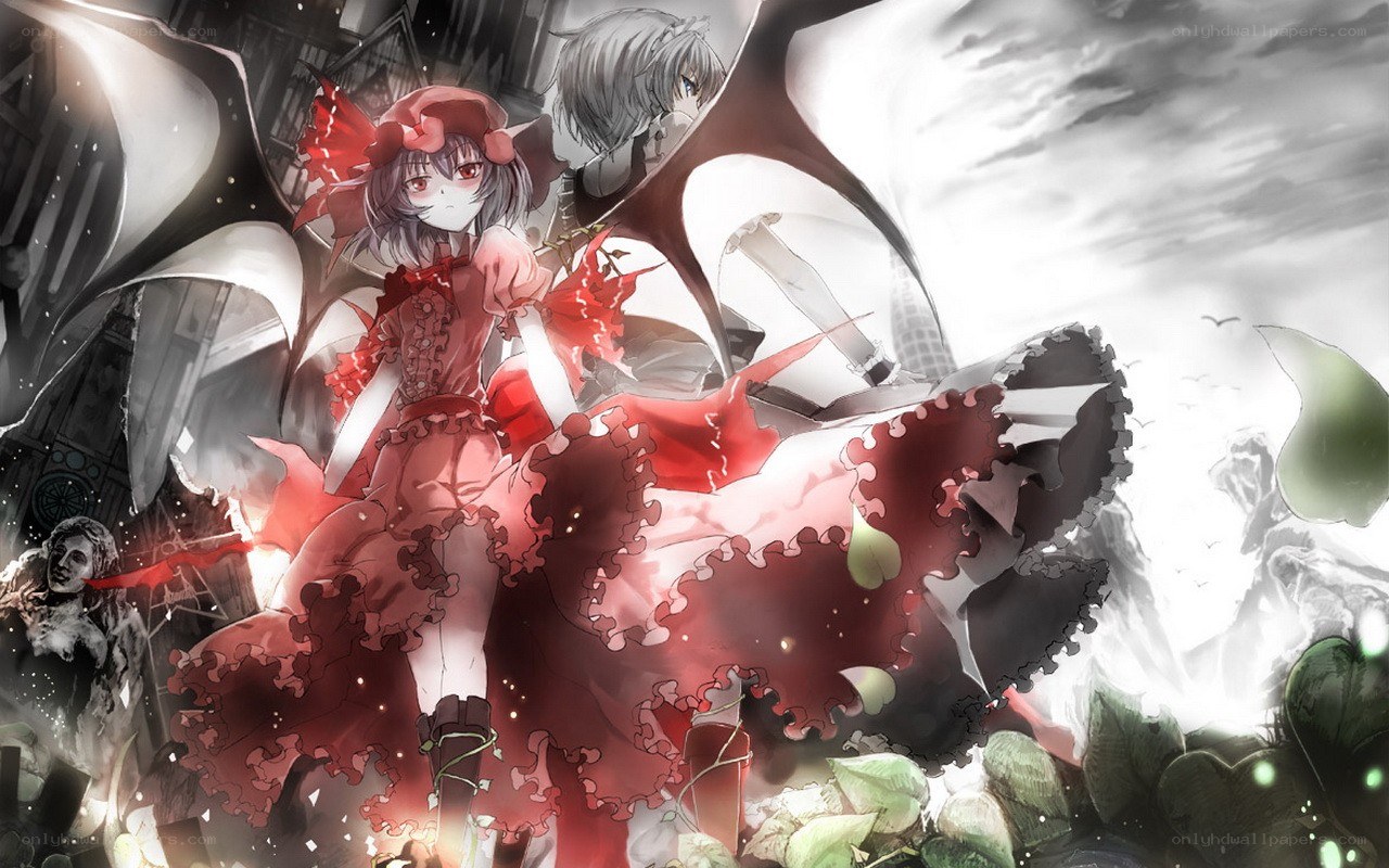 Red-dressed girl with wings