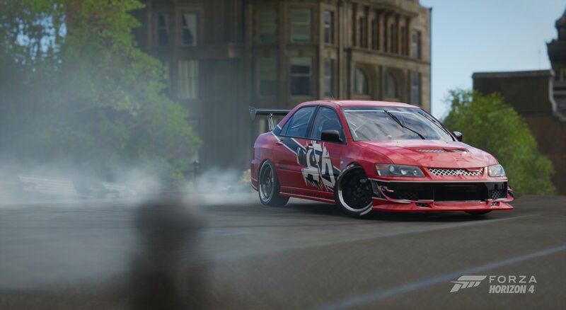 Red Drift Car — Dynamic, Afternoon, 3d Render, Smoke