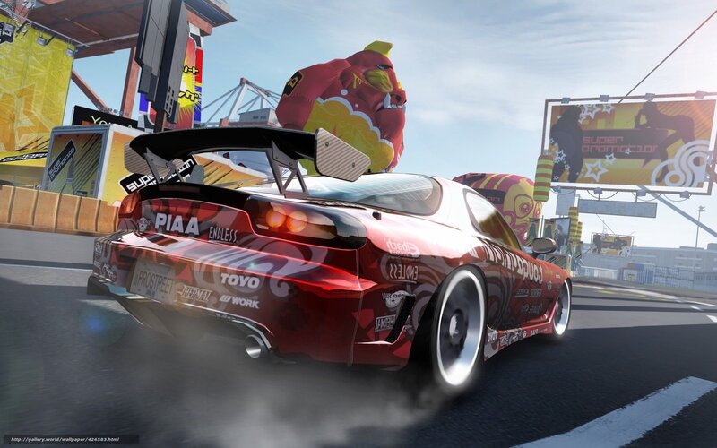 Red Drift Car — Dynamic, Afternoon, 3d Render