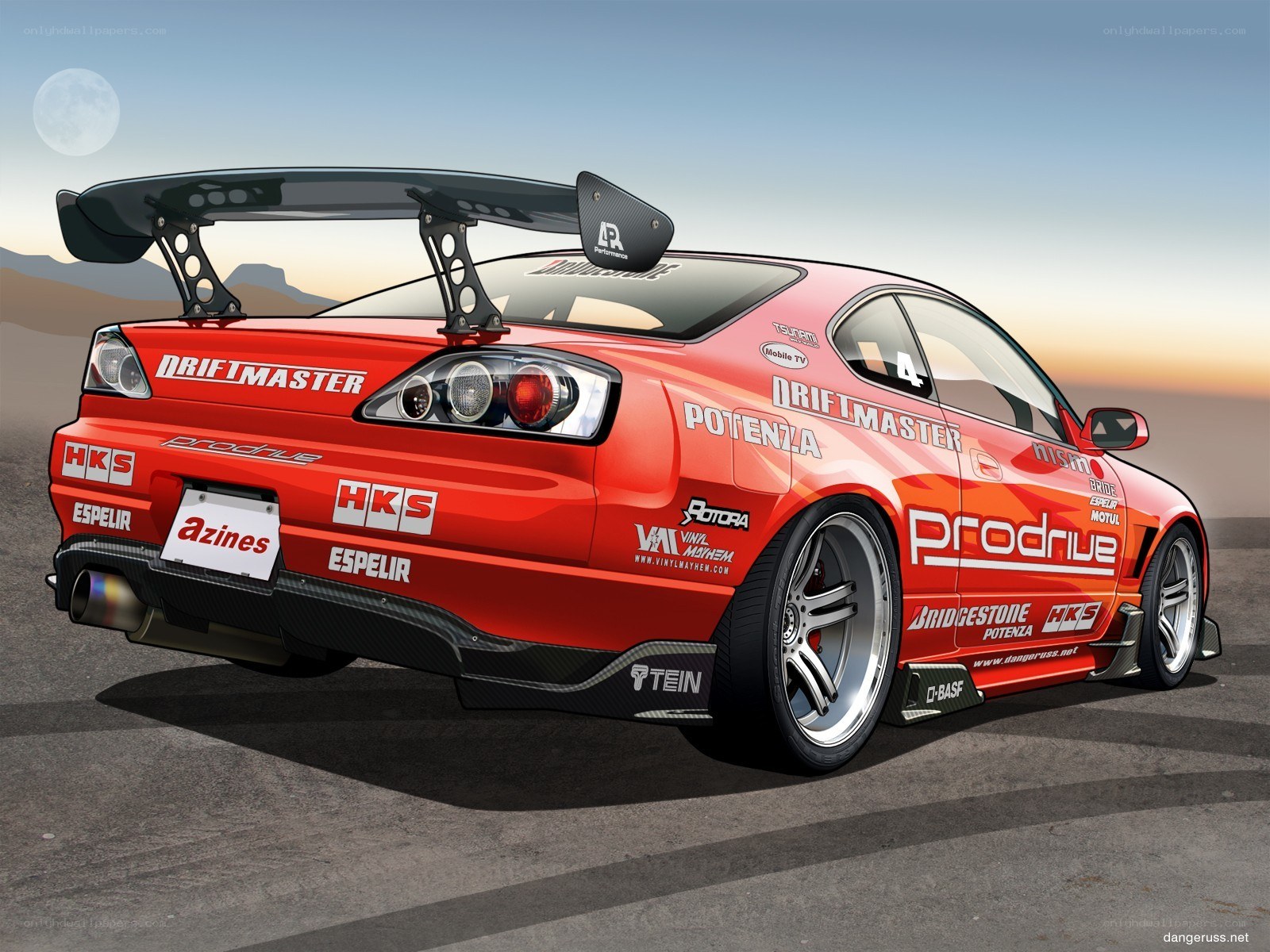 red drift car on track