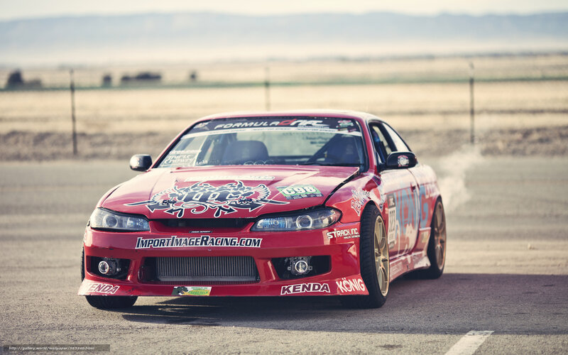 Red drift car on track