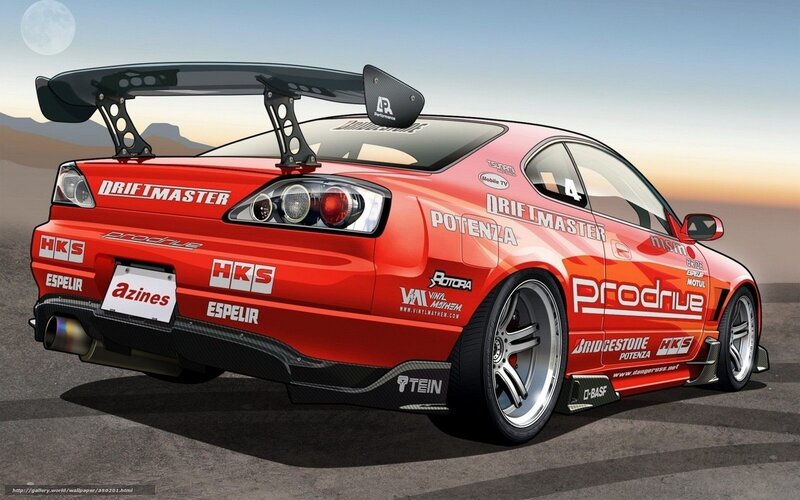 Red Drift Race Car — Dramatic