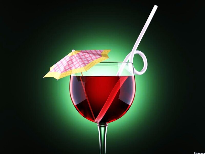Red Drink in Glass — Dramatic, Night