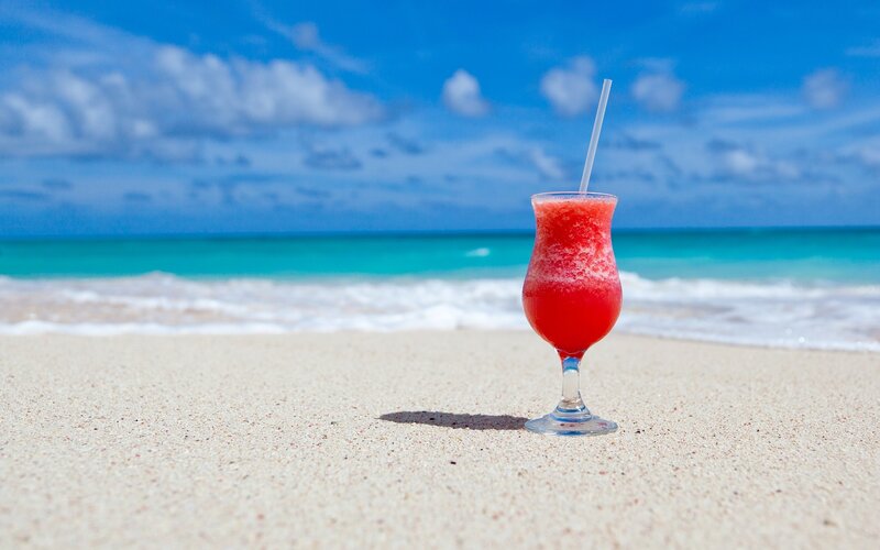 Red Drink on Beach