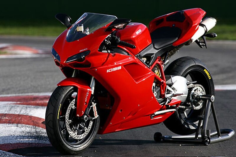 Red Ducati 1098 on a racetrack