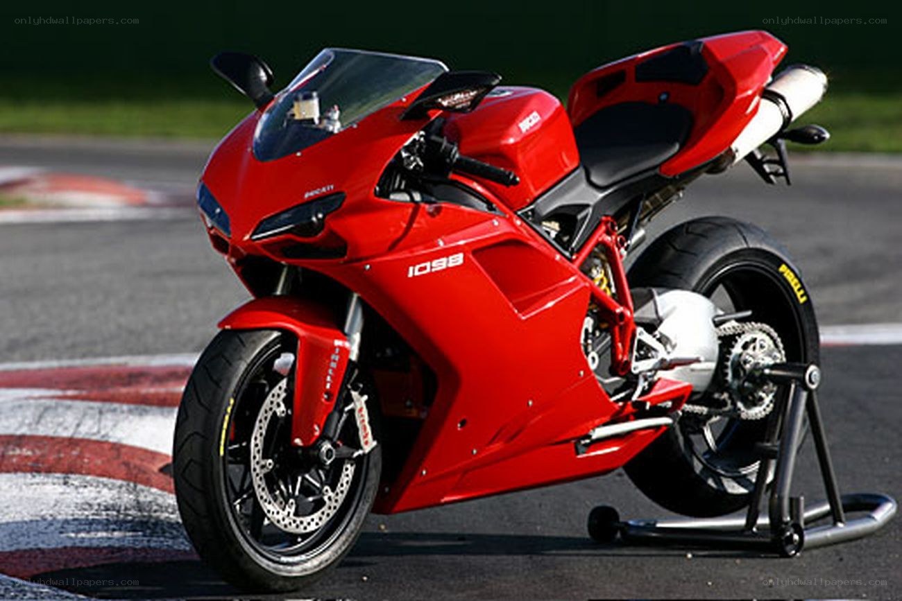 Red Ducati 1098 on a racetrack