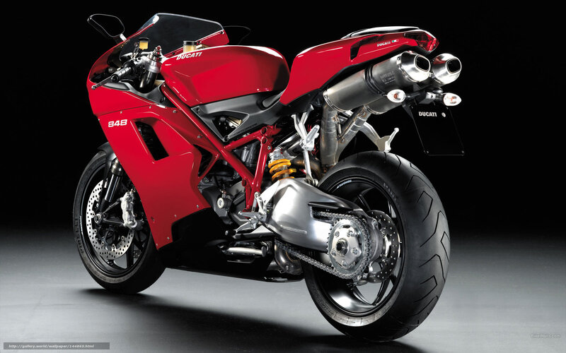 Red Ducati 848 motorcycle