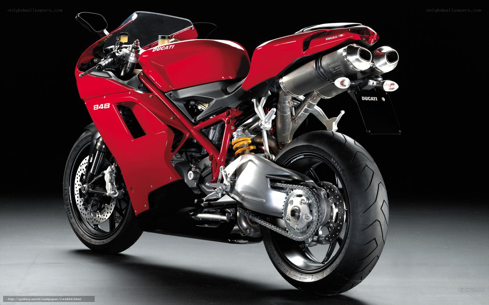 Red Ducati 848 motorcycle