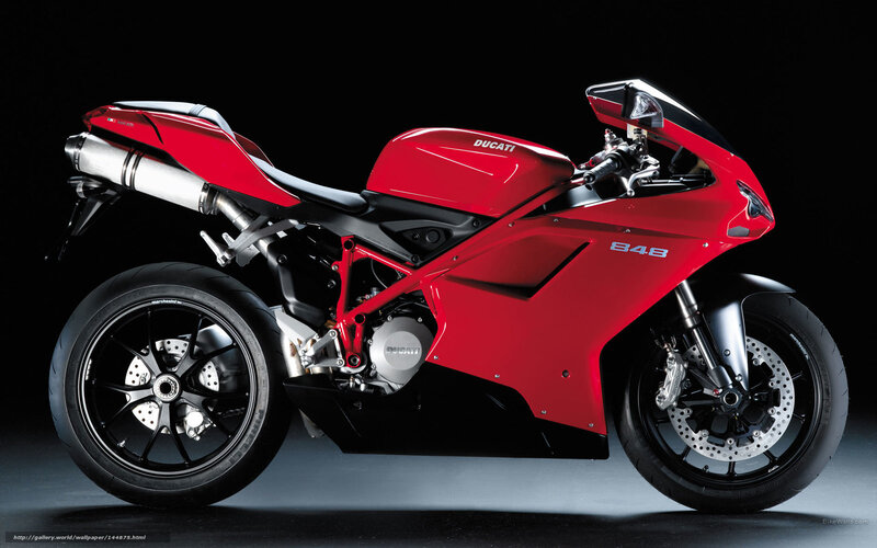Red Ducati 848 motorcycle