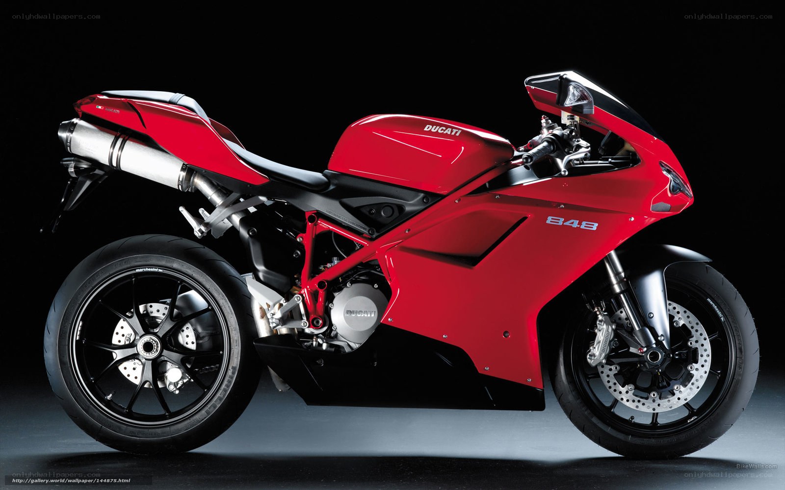 Red Ducati 848 motorcycle