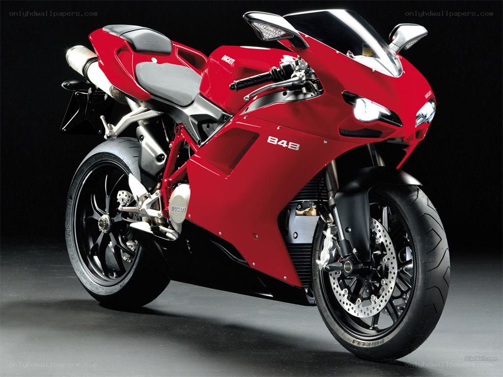 Red Ducati 848 motorcycle