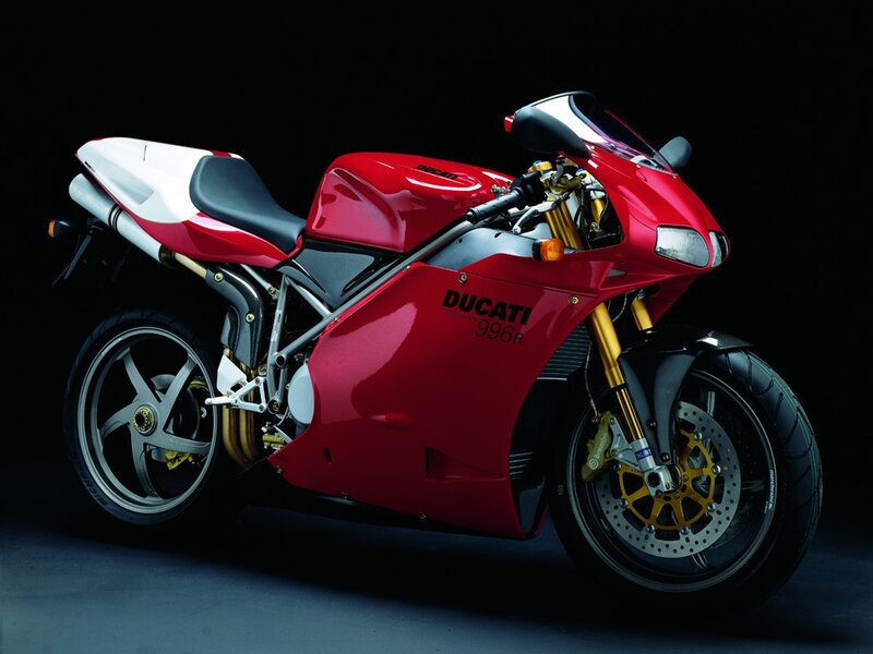 Red Ducati 996R motorcycle