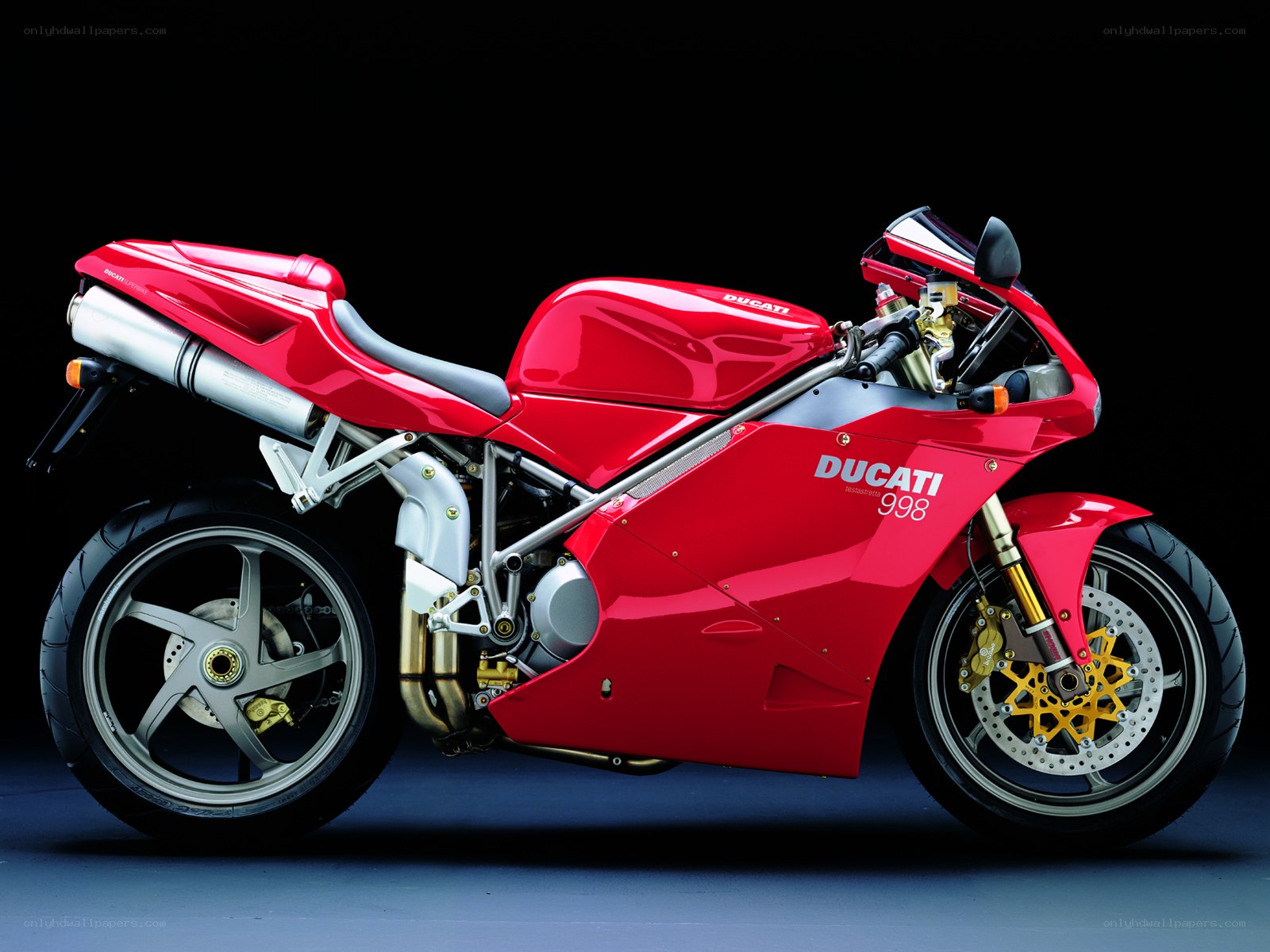 Red Ducati 998 motorcycle