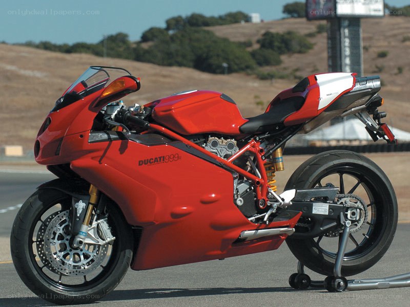 Red Ducati 999 motorcycle