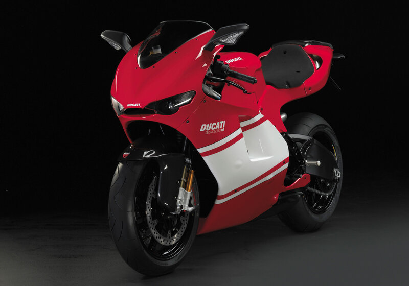Red Ducati Desmosedici RR motorcycle