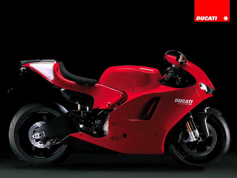 Red Ducati Desmosedici RR motorcycle